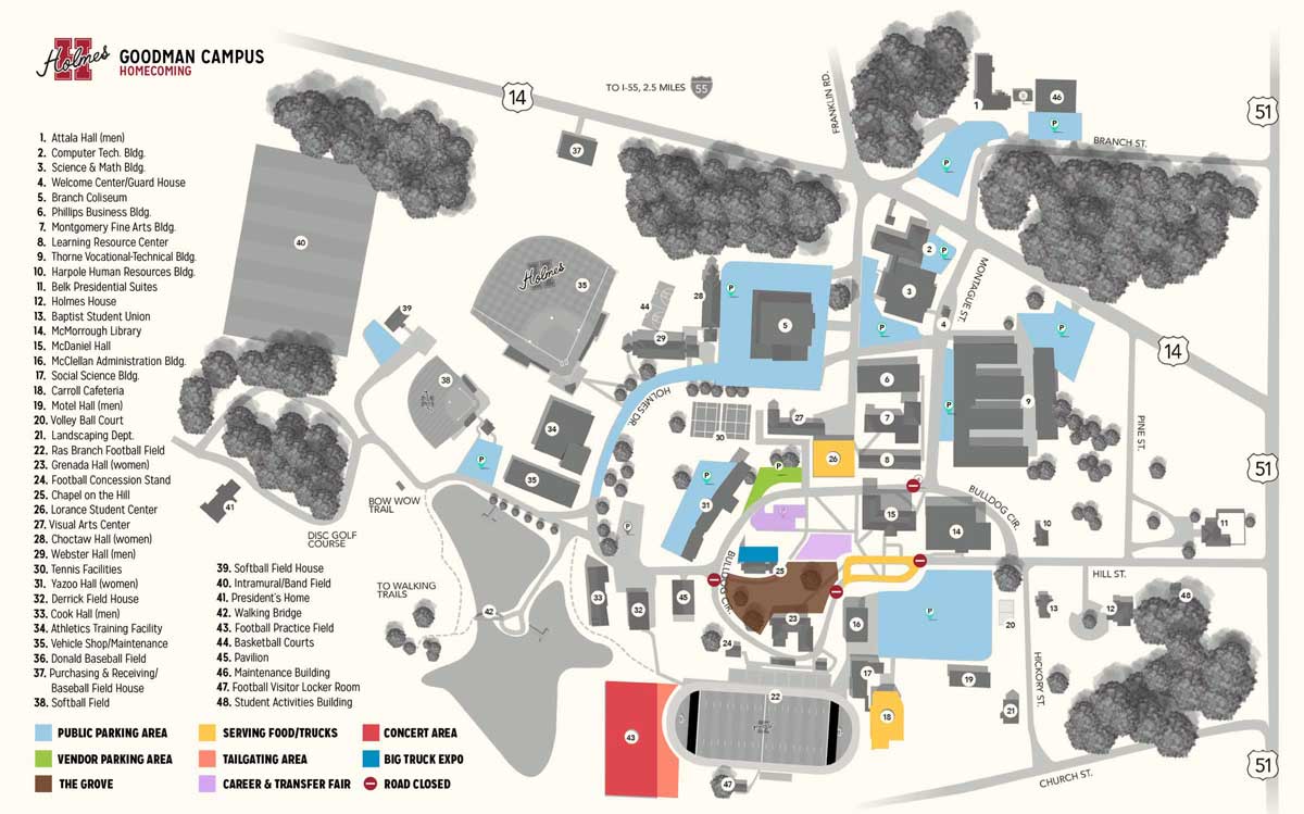 Homecoming Goodman Campus map 